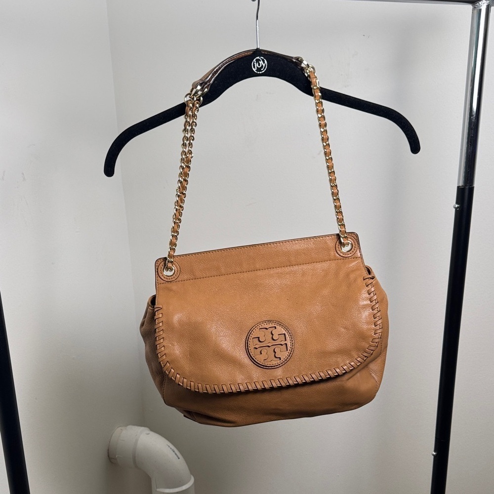Tory Burch Flap Leather Marion Saddle Shoulder Bag